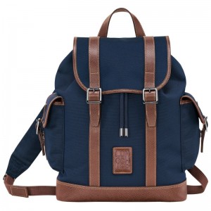 Men Longchamp Boxford Backpack Blue | Thailand-346ZHYKSA