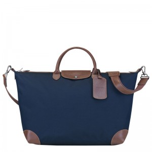 Men Longchamp Boxford L Travel Bag Blue | Thailand-038QGIPON
