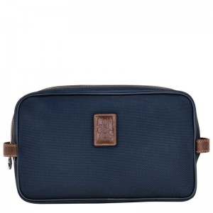 Men Longchamp Boxford Toiletry Bags Blue | Thailand-763PKDNMW