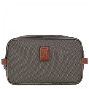 Men Longchamp Boxford Toiletry Bags Brown | Thailand-754KEPJXG
