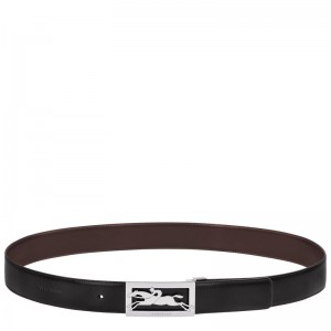 Men Longchamp Delta Box Belt Black / Beige | Thailand-235ZSYQNC
