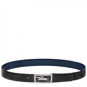 Men Longchamp Delta Box Belt Black / Navy | Thailand-854WESIHD