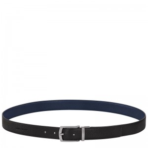 Men Longchamp Le Foulonné Belt Black / Navy | Thailand-243YRFBCN