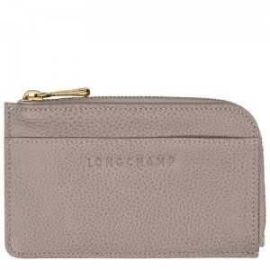 Men Longchamp Le Foulonné Card Holder Beige | Thailand-549ACIXDP