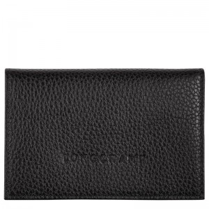 Men Longchamp Le Foulonné Card Holder Black | Thailand-389BLOTDV