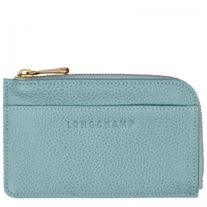 Men Longchamp Le Foulonné Card Holder Blue | Thailand-413JFMRBG