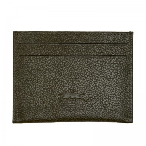 Men Longchamp Le Foulonné Card Holder Khaki | Thailand-836KDUVFS