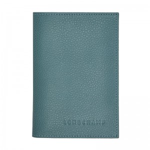 Men Longchamp Le Foulonné Passport Holder Blue | Thailand-120SKWBZR