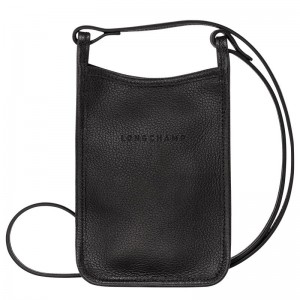 Men Longchamp Le Foulonné Phone Case Black | Thailand-324PKJDEF