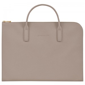 Men Longchamp Le Foulonné S Briefcase Beige | Thailand-987TCDFOE