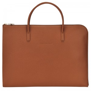 Men Longchamp Le Foulonné S Briefcase Brown | Thailand-503BRJPZW