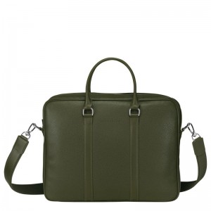 Men Longchamp Le Foulonné S Briefcase Khaki | Thailand-890LTRWAC