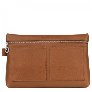 Men Longchamp Le Foulonné Toiletry Bags Brown | Thailand-732ZYLXOT