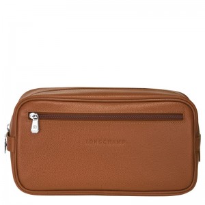Men Longchamp Le Foulonné Toiletry Bags Brown | Thailand-608QXABYK
