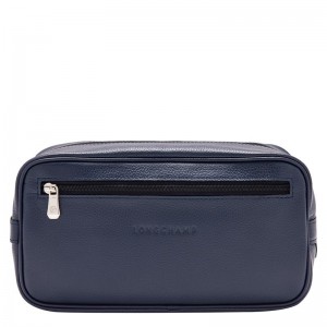 Men Longchamp Le Foulonné Toiletry Bags Navy | Thailand-637ZVPYHO