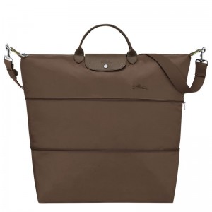 Men Longchamp Le Pliage Green Expandable Travel Bag Dark Brown | Thailand-063JSRLEH