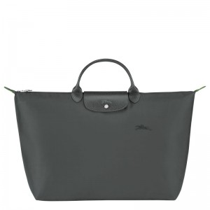 Men Longchamp Le Pliage Green L Travel Bag Dark Grey | Thailand-365NHCDJY