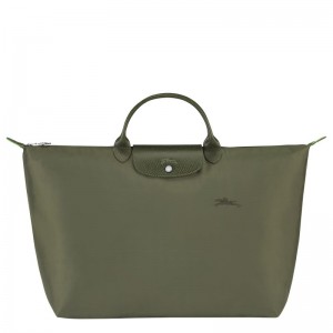 Men Longchamp Le Pliage Green L Travel Bag Dark Green | Thailand-097VLWTEA