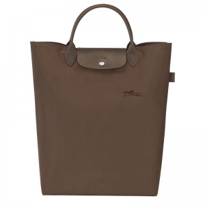 Men Longchamp Le Pliage Green M Tote Bag Dark Brown | Thailand-247NUFABT