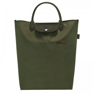 Men Longchamp Le Pliage Green M Tote Bag Dark Green | Thailand-284EUJQAG