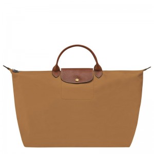 Men Longchamp Le Pliage Original L Travel Bag Brown | Thailand-516KJTCSM