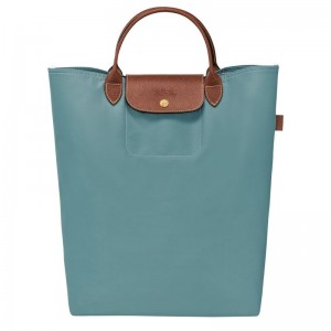Men Longchamp Le Pliage Original M Tote Bag Blue / Brown | Thailand-610PUFLTG