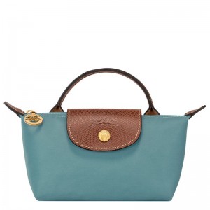 Men Longchamp Le Pliage Original With Handle Pouch Blue | Thailand-960QTGXZP