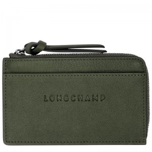 Women Longchamp 3D Card Holder Khaki | Thailand-158WQBFGT