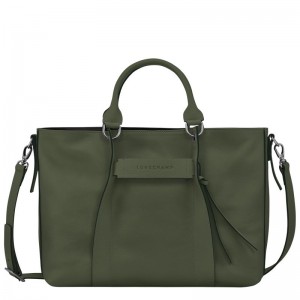 Women Longchamp 3D L Handbag Khaki | Thailand-763CGMAHV