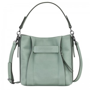 Women Longchamp 3D S Crossbody Bag Blue Green | Thailand-857NKFGYL