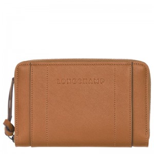 Women Longchamp 3D Wallet Beige | Thailand-287RIPJSA