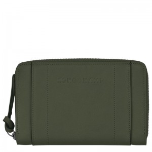 Women Longchamp 3D Wallet Khaki | Thailand-543SRKBQZ