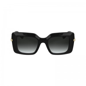 Women Longchamp Acetate Sunglasses Black | Thailand-925DAZTHE