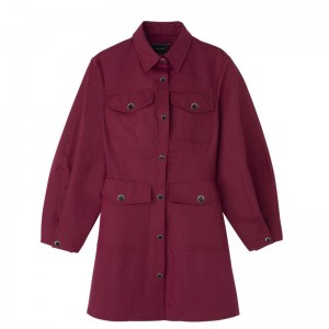 Women Longchamp Canvas Dress Dark Red | Thailand-617ODGJWI