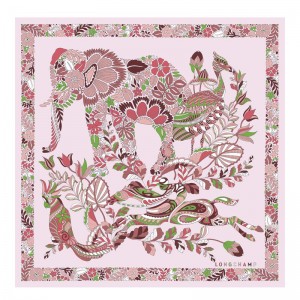 Women Longchamp Forêt 50 Scarf Beige | Thailand-856TSHLIJ