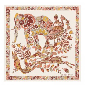 Women Longchamp Forêt 50 Scarf Orange | Thailand-170JFCTSM