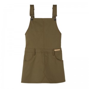 Women Longchamp Gabardine Dress Olive | Thailand-140PWAJZO