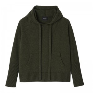 Women Longchamp Hoodie Jumper Khaki | Thailand-026NDHBAV