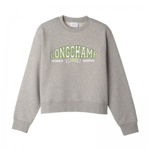 Women Longchamp Jersey Sweatshirt Grey | Thailand-658IDXVNT