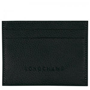 Women Longchamp Le Foulonné Card Holder Black | Thailand-370VBEFDU