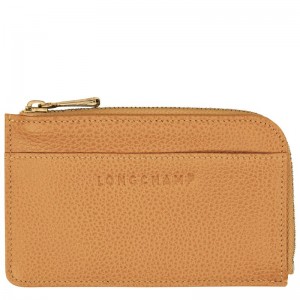 Women Longchamp Le Foulonné Card Holder Brown | Thailand-167ITRXLN