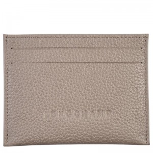 Women Longchamp Le Foulonné Card Holder Grey | Thailand-837DOYALU