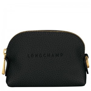 Women Longchamp Le Foulonné Coin Purse Black | Thailand-712HYUKBT