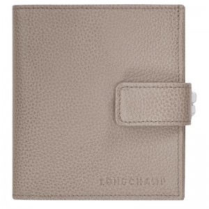 Women Longchamp Le Foulonné Compact Wallet Grey | Thailand-358JCULGR