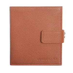 Women Longchamp Le Foulonné Compact Wallet Brown | Thailand-215XOFHWB