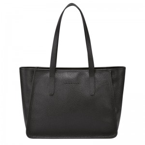 Women Longchamp Le Foulonné L Tote Bag Black | Thailand-513OUDRBX