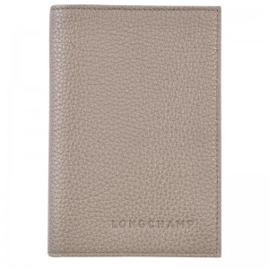 Women Longchamp Le Foulonné Passport Holder Grey | Thailand-354NGLYTR