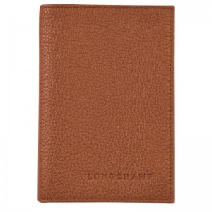 Women Longchamp Le Foulonné Passport Holder Brown | Thailand-243FGYKPV
