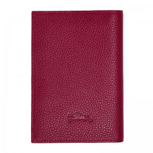 Women Longchamp Le Foulonné Passport Holder Dark Pink | Thailand-590EROHZF