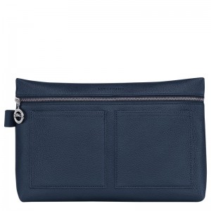 Women Longchamp Le Foulonné Toiletry Bags Navy | Thailand-250LVXOJB